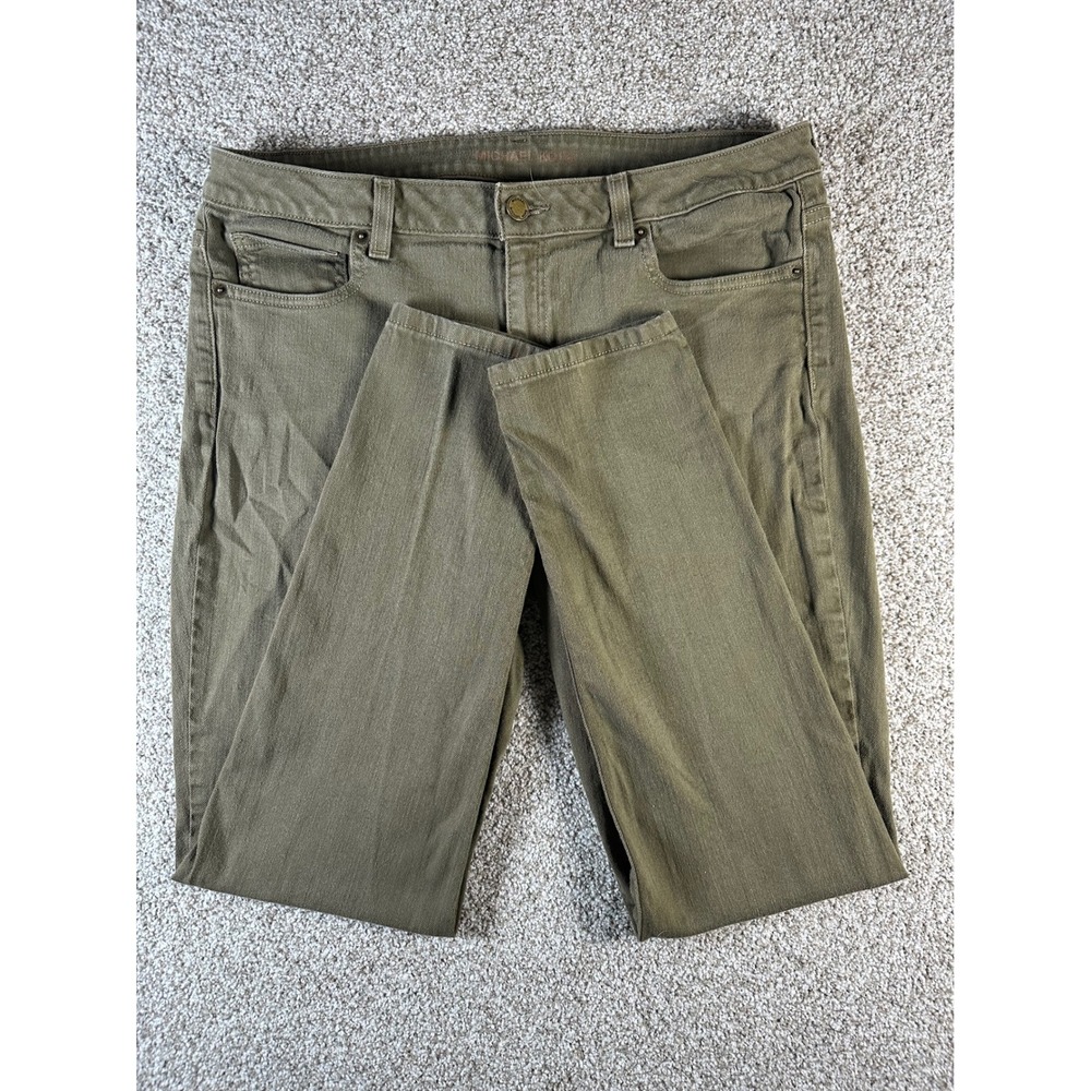 Michael Kors Womens Size 10 Olive Green Skinny Jeans Stretch Denim Pants